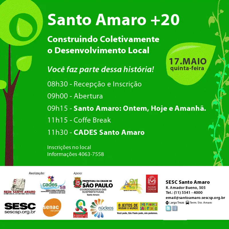 Santo Amaro +20 – Construindo Coletivamente o Desenvolvimento Local (SP)