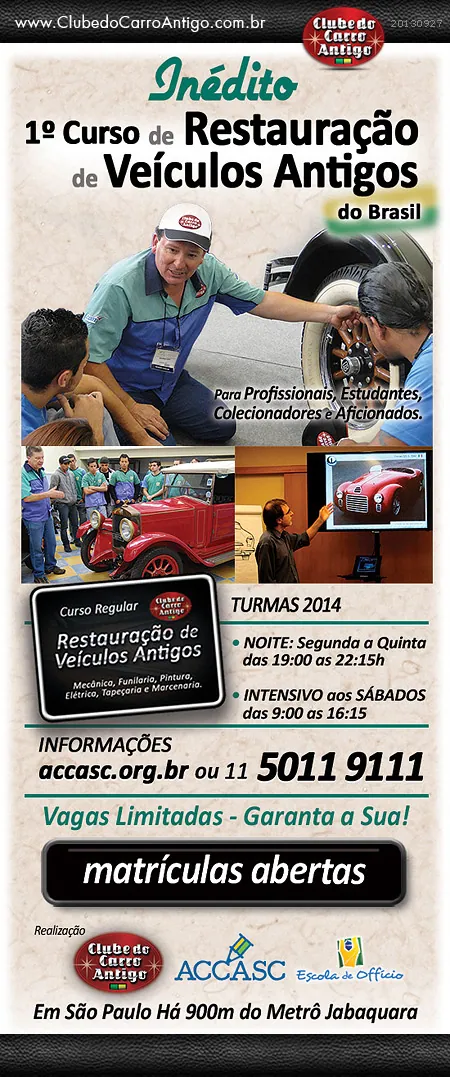 1o Curso de Restauração de Carros Antigos do Brasil