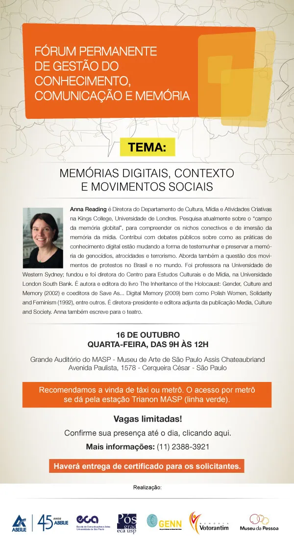 Fórum Internacional com Anna Reading – SP