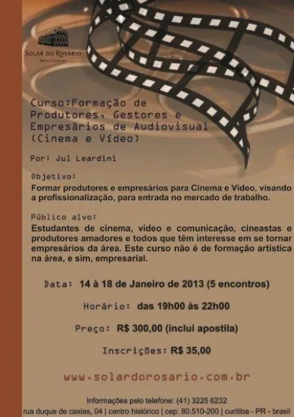 Curso de formação de produtores, no Solar do Rosário – Curitiba – PR