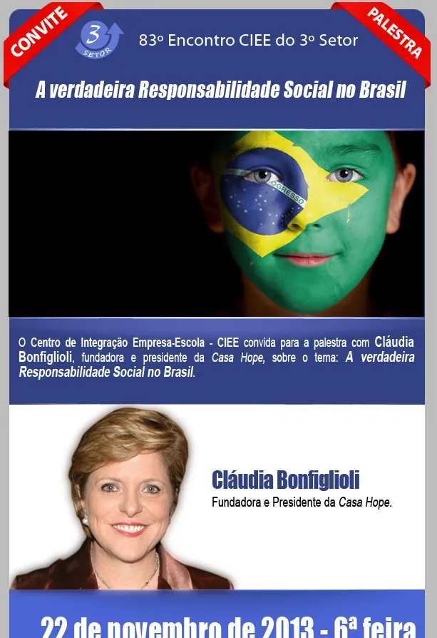 Palestra gratuita sobre a verdadeira responsabilidade social no Brasil