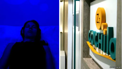 Cabine e fachada da empresa Cochilo (Divulgação)