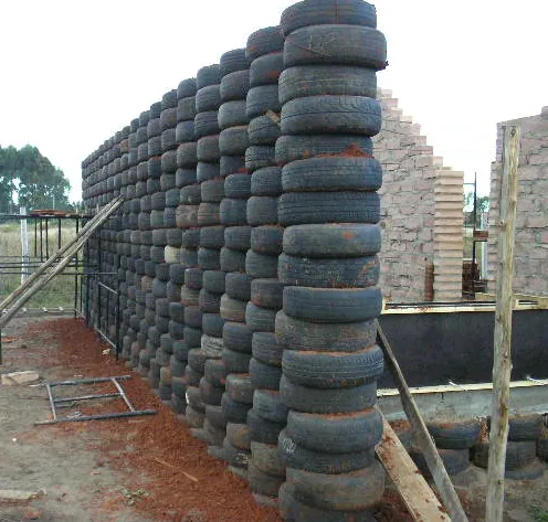 Aproveitamento do pneu na construção civil