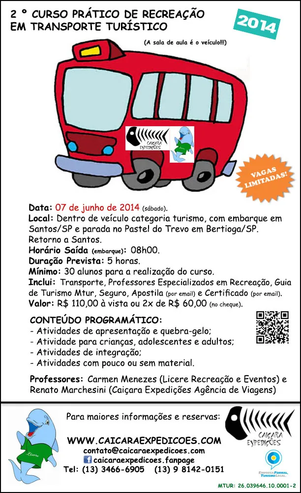 Curso de Recreação em Transporte Turístico