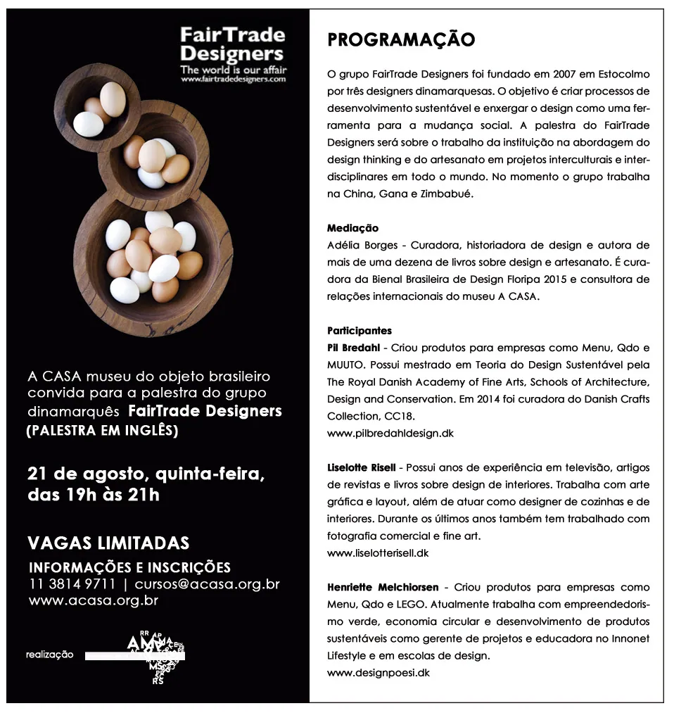 Palestra do grupo dinamarquês FairTrade Designers