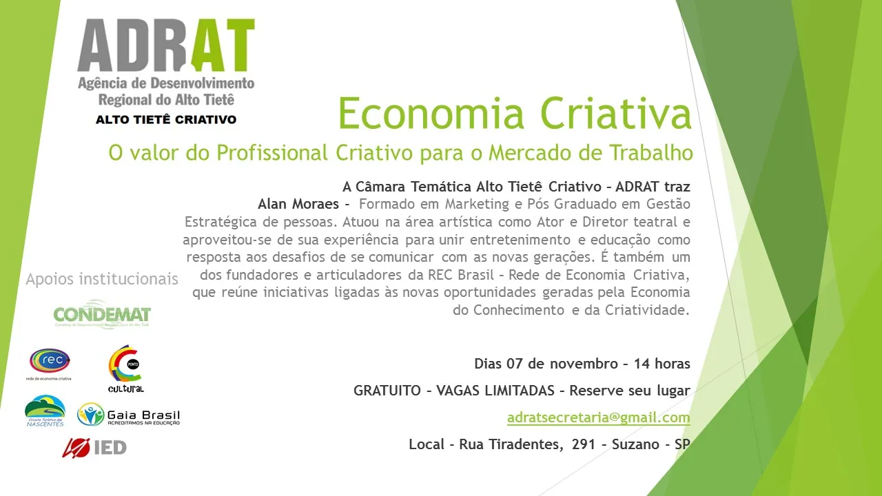 O valor do profissional Criativo para o Mercado de Trabalho – Suzano (SP)