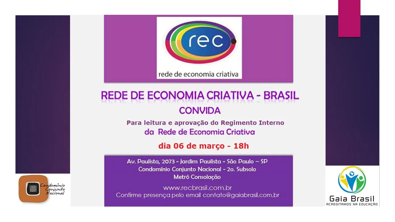 REC-Brasil convoca para leitura e aprovação do seu Regimento Interno – 6 de março