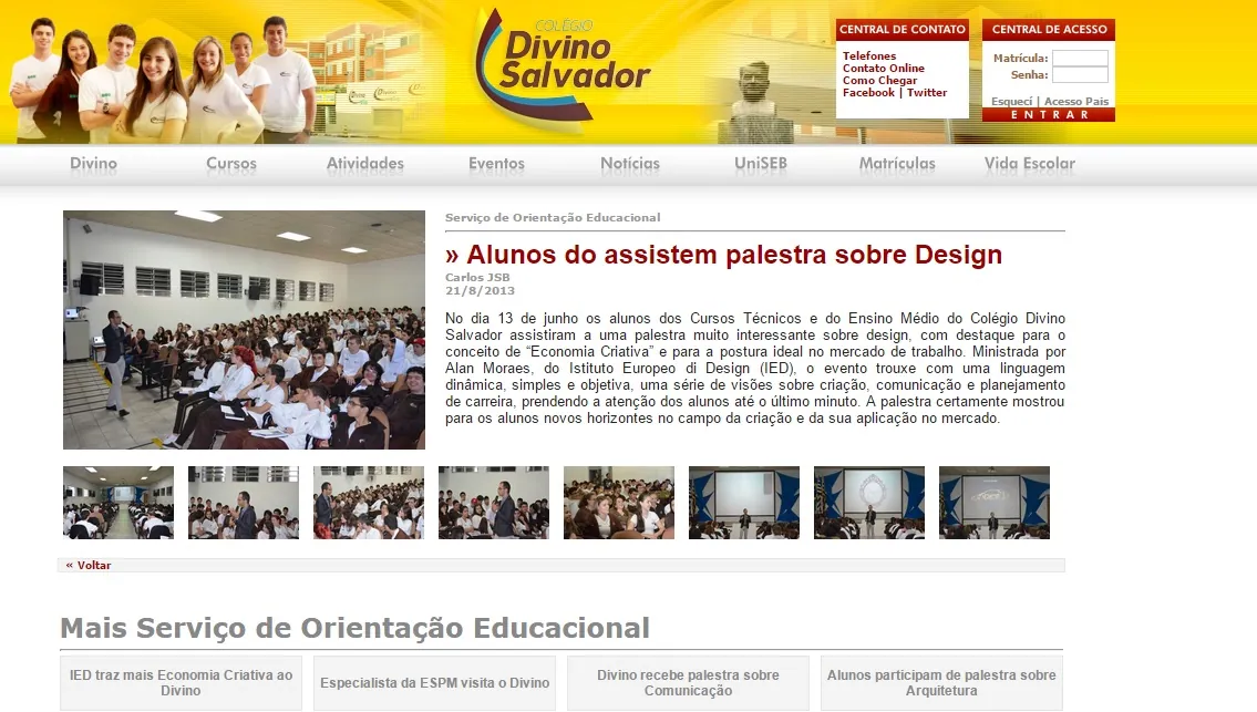Colégio Divino Salvador recebe palestra sobre Design (Jundiaí – SP)