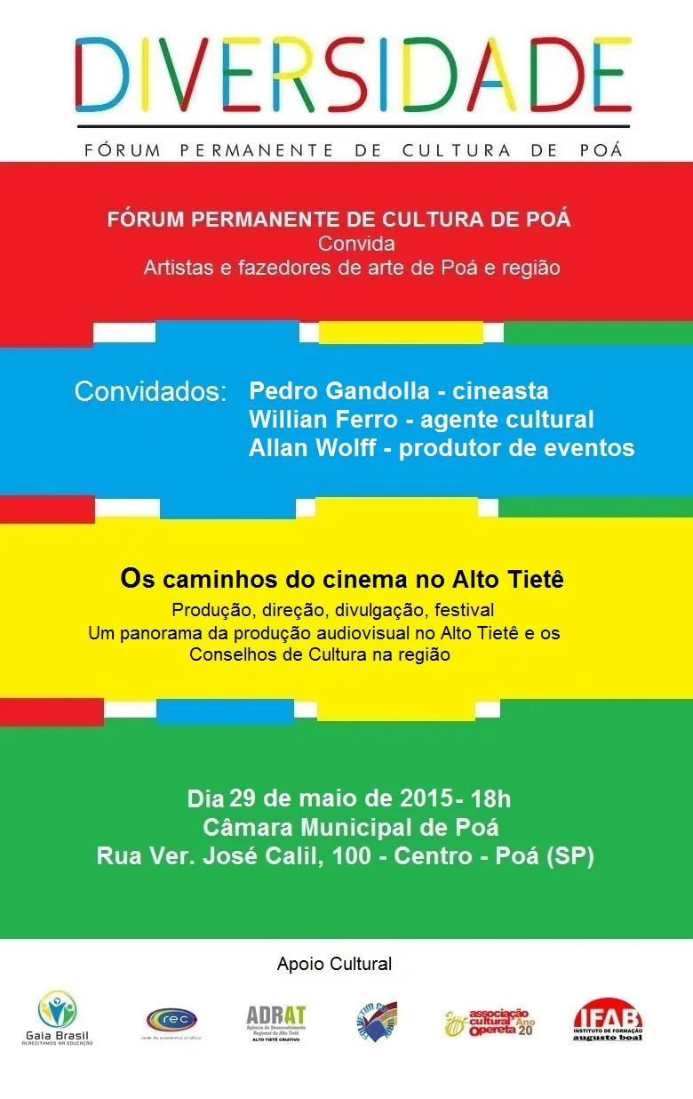 Fórum Permanente de Cultura tem apoio institucional da REC-Brasil (Poá-SP)