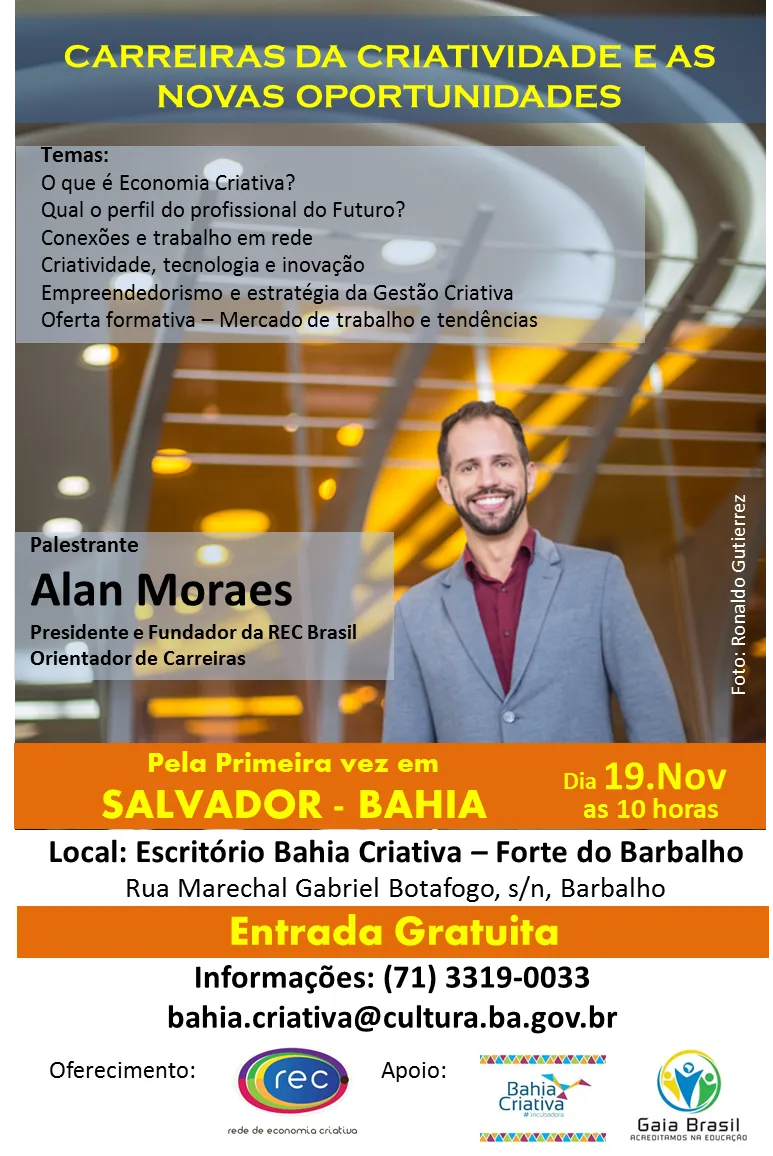 Rede de Economia Criativa – Brasil – Palestra em Salvador – Bahia – nov/15