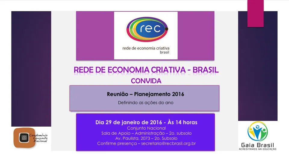 REC-BR – Planejamento 2016