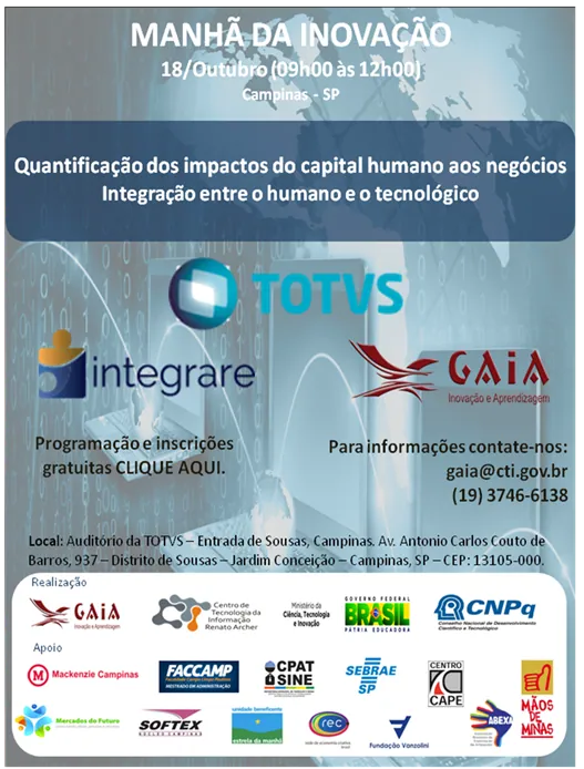 Manhã de Inovação – Campinas (SP) – Gaia CTI