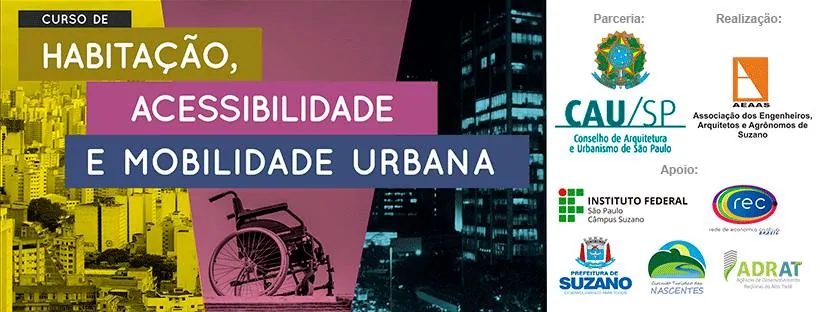 Curso Habitação, Acessibilidade e Mobilidade Urbana recebe apoio institucional da REC-BR – Inscreva-se!