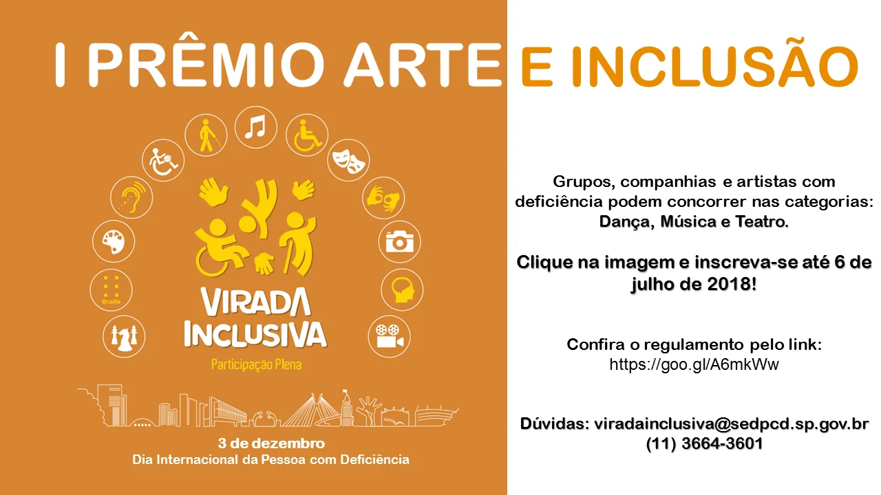 I Prêmio Arte e Inclusão – Inscrições até 06/07