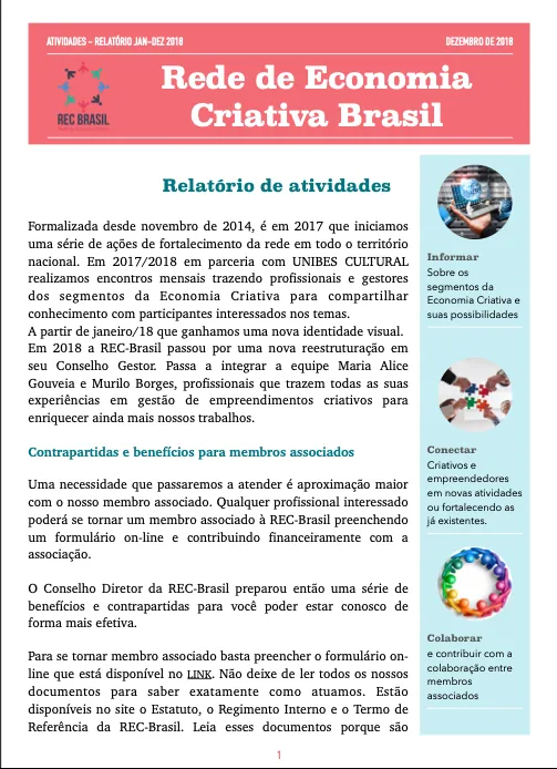 Relatório atividades 2018
