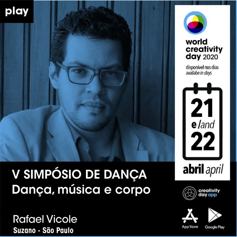 Atividade DMCSuzano – Inscrições abertas – V Simpósio de Dança – A intensa relação entre música e dança: o corpo como partitura desse processo – Rafael Vicole